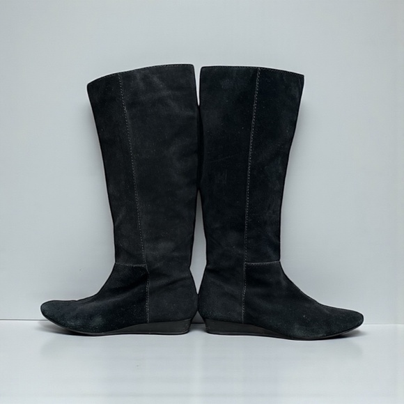 BCBGeneration Tall Suede Leather Pull-on Boot in Black Size 9 - Picture 6 of 11